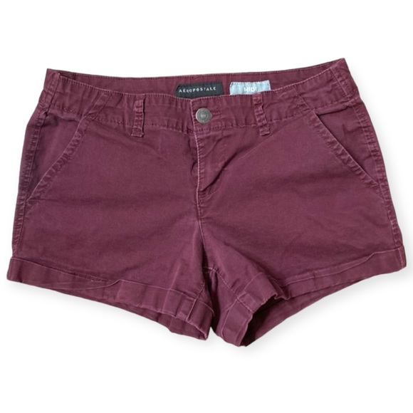 Aeropostale Pants - AEROPOSTALE | Women’s Maroon MIDI Shorts